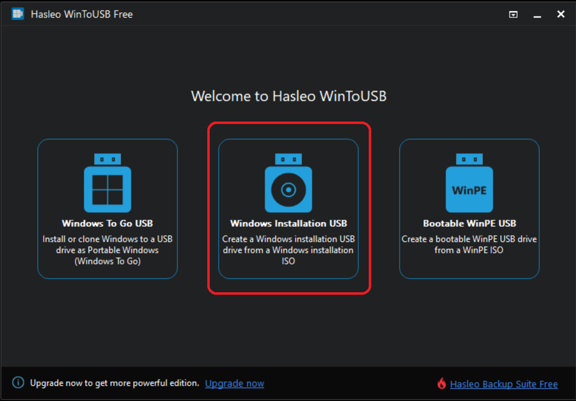 Hasleo WinToUSB Windows Installation USB 1