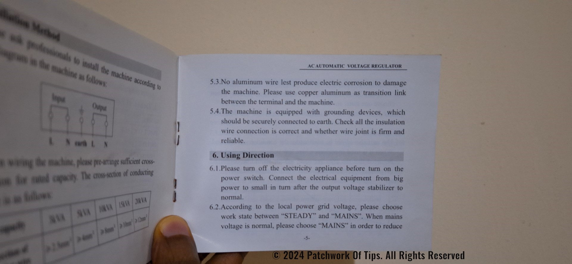 PRAG Stabilizer Instruction Manual 6