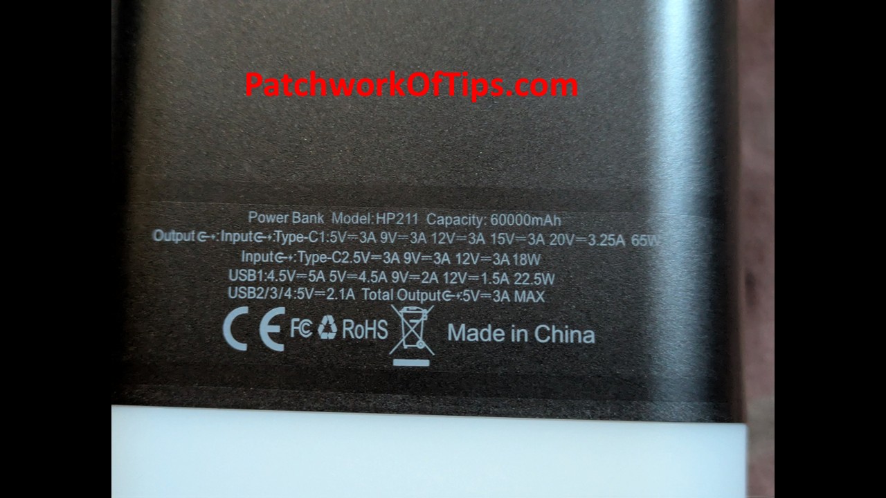 HEPU POWERBANK CHARGING SPECIFICATIONS